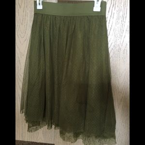DownEast Olive Green Lace Skirt